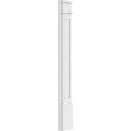 Ekena Millwork Flat Panel PVC Pilaster w/Decorative Capital & Base, 6"W x 48"H x 2"P PILP06X048FP02-2